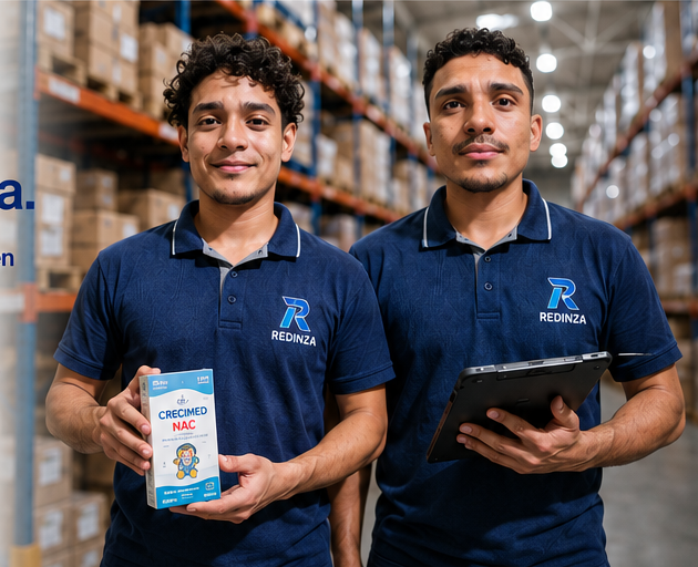 Equipo REDINZA en bodega con producto y control operativo